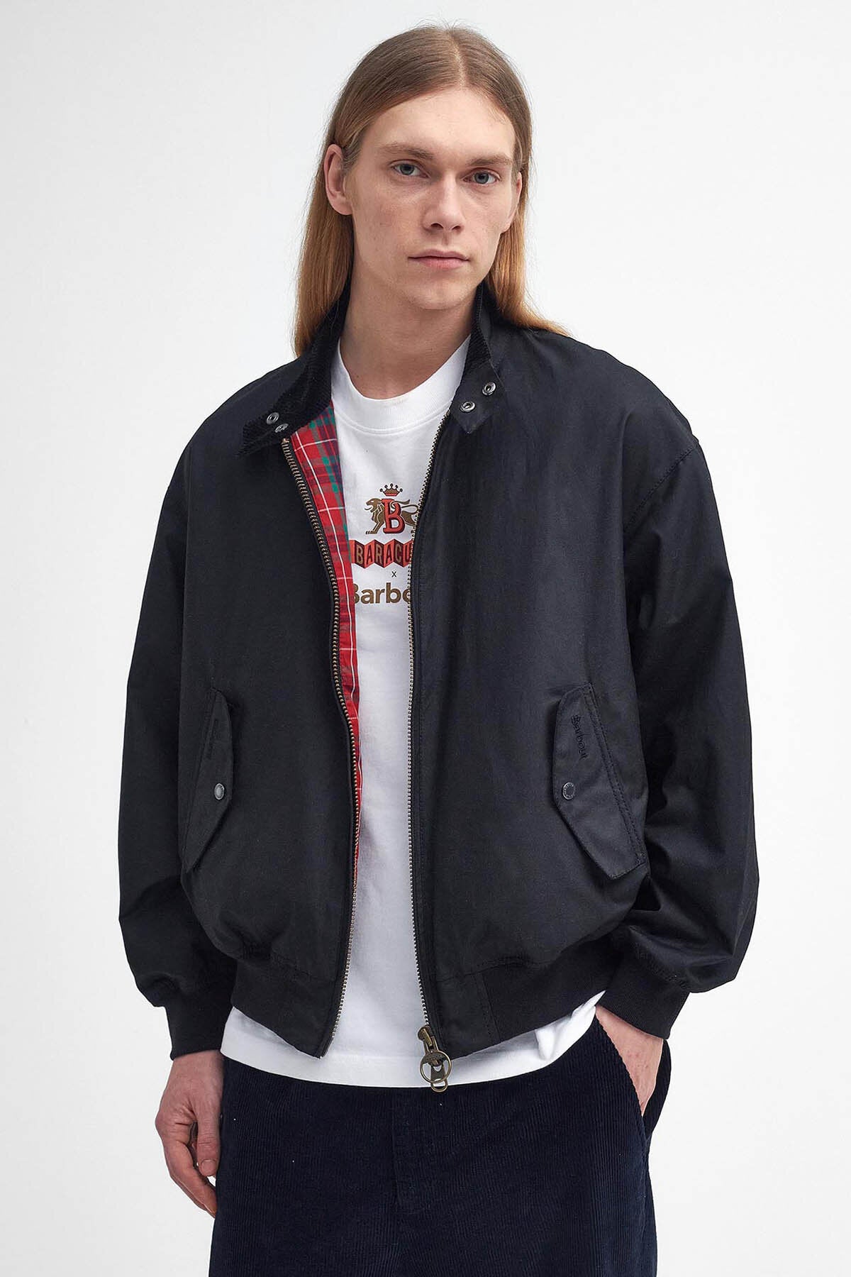 Baracuta waxed harrington jacket store