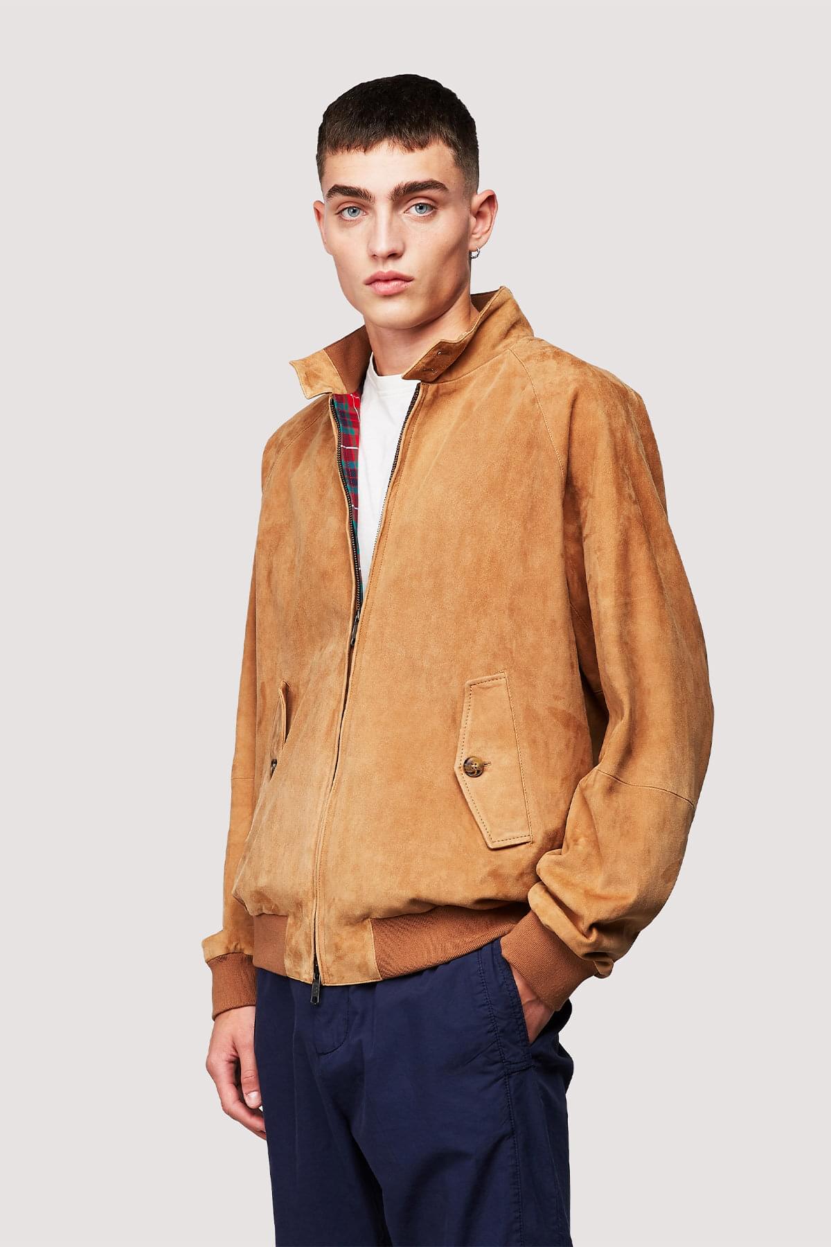 Premium G9 Harrington Suede Tobacco Baracuta