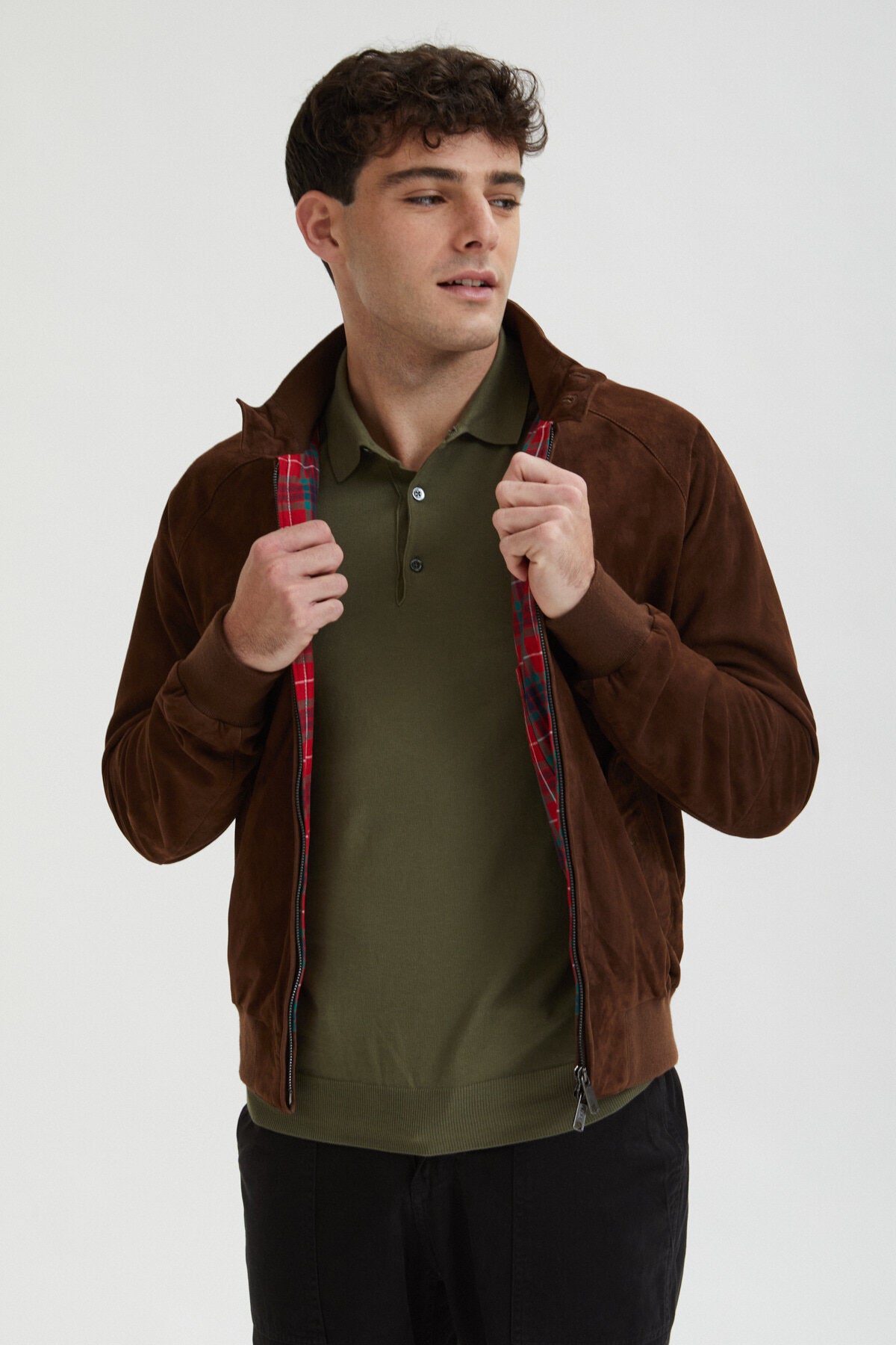 G9 Suede Chocolate Baracuta - Main Image