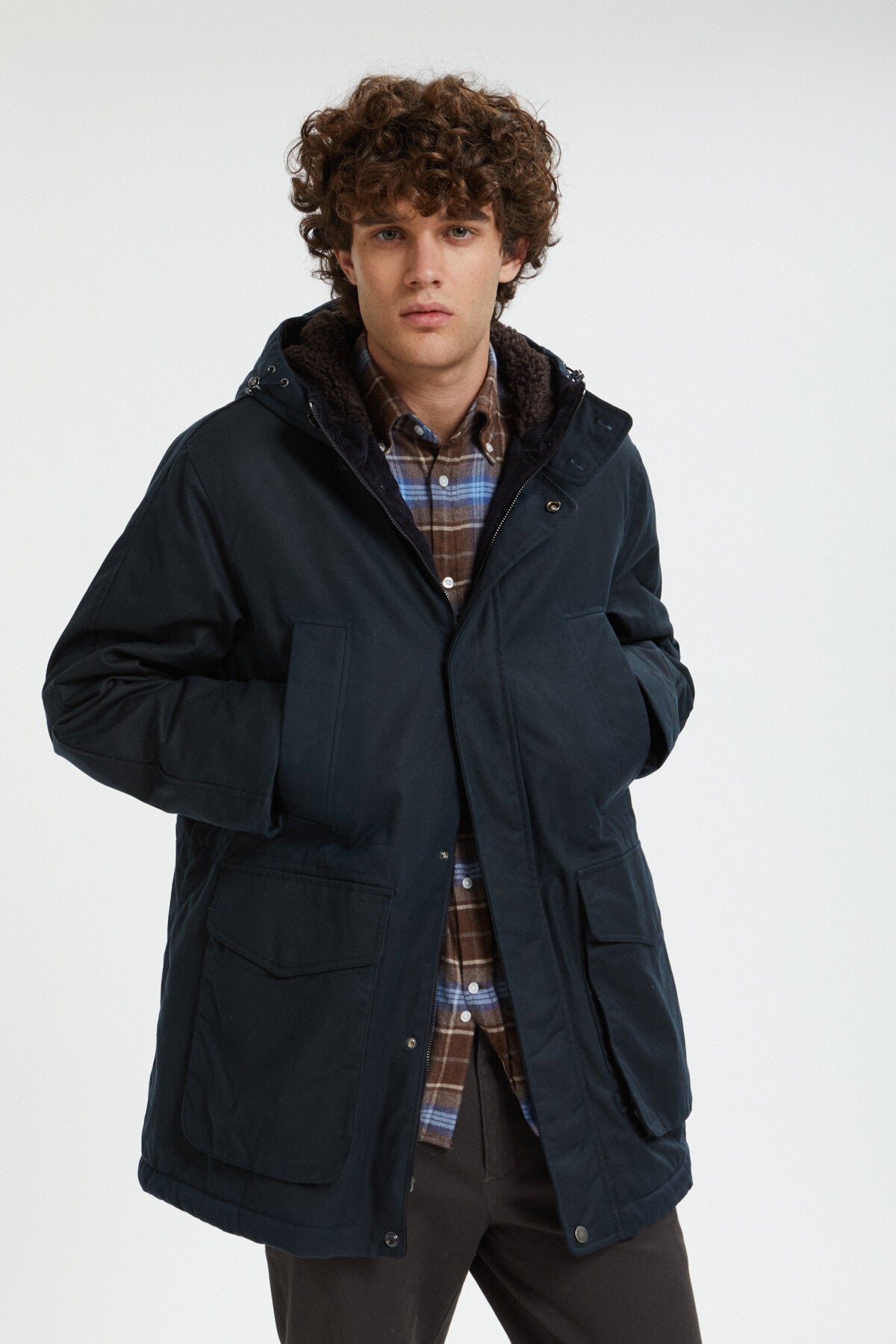 Waxed Shooting Field Parka Dark Navy Baracuta
