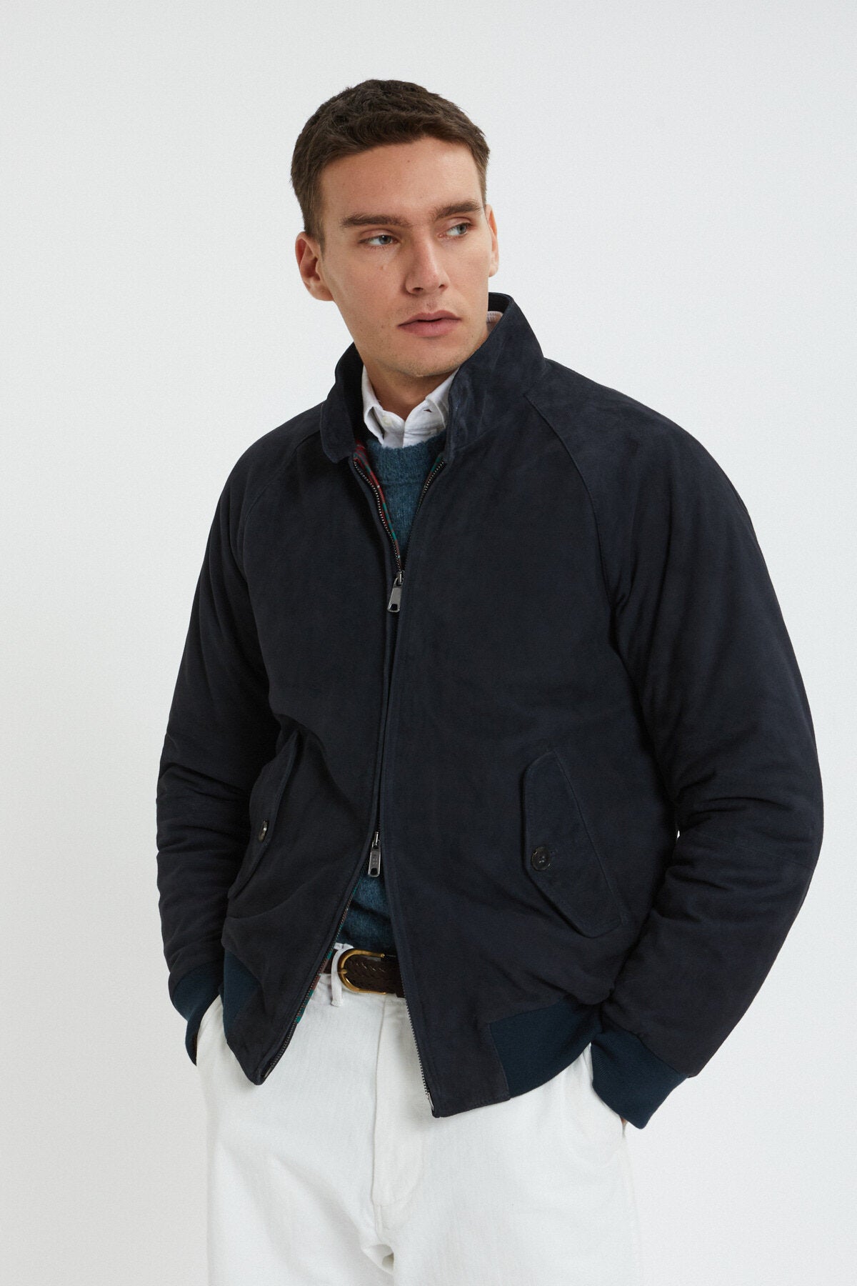 Winter G9 Suede Navy Baracuta - Main Image