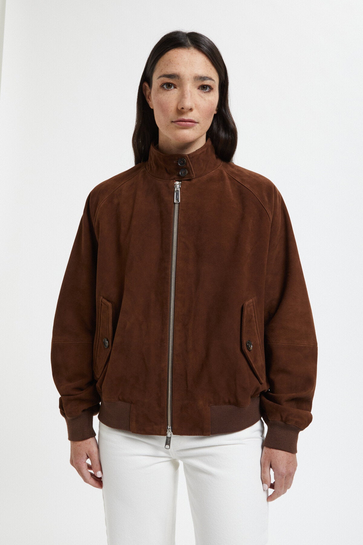 Jacquard Knit Bomber Bright Orange | Baracuta
