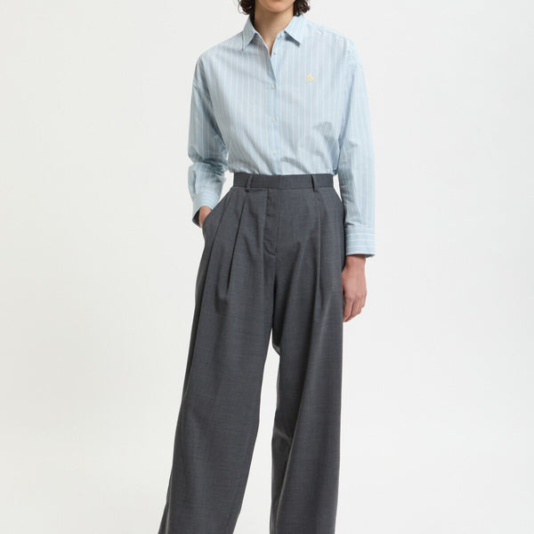 Wide Tapered Trousers Dark Grey | Baracuta