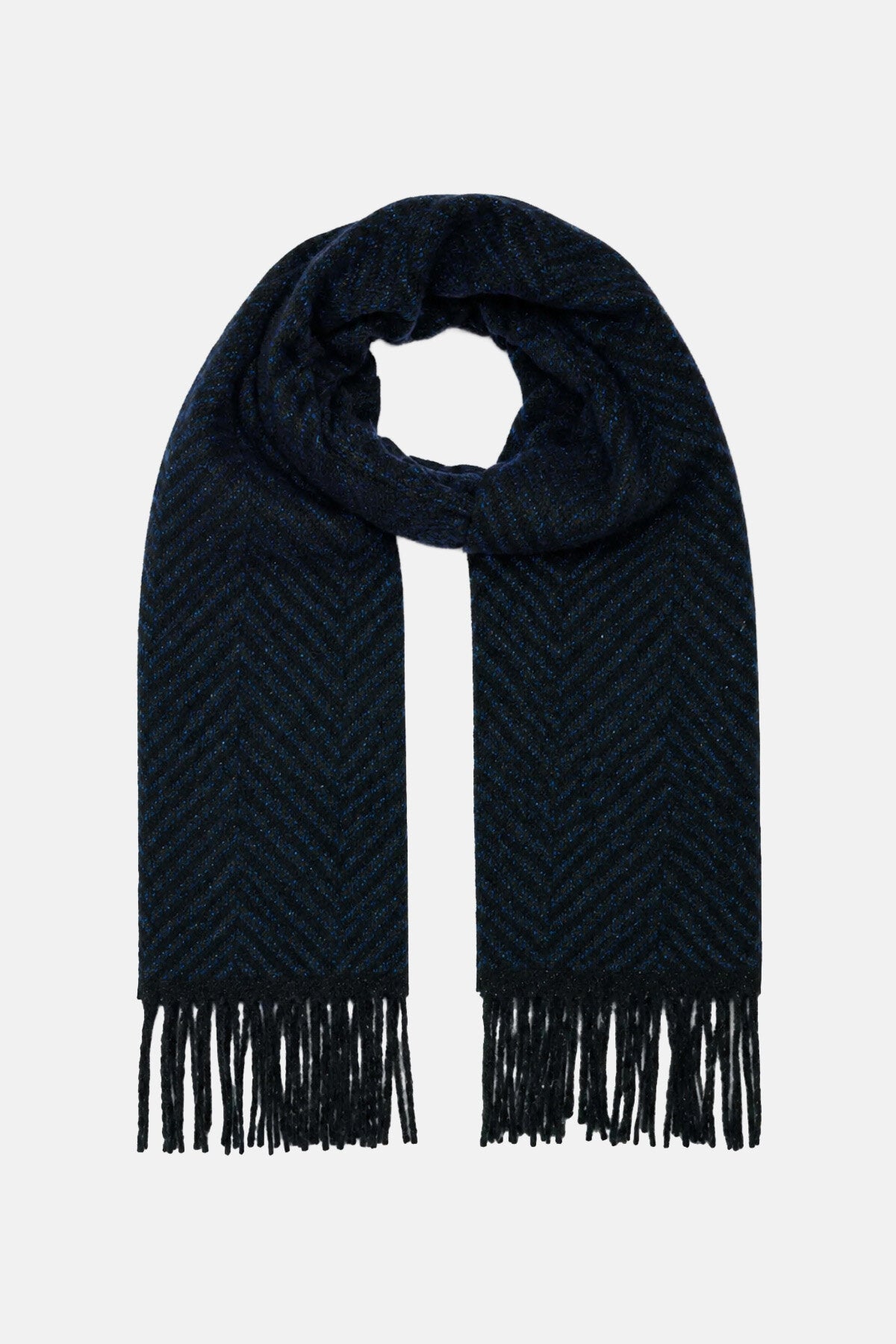 Herringbone Scarf Navy | Baracuta