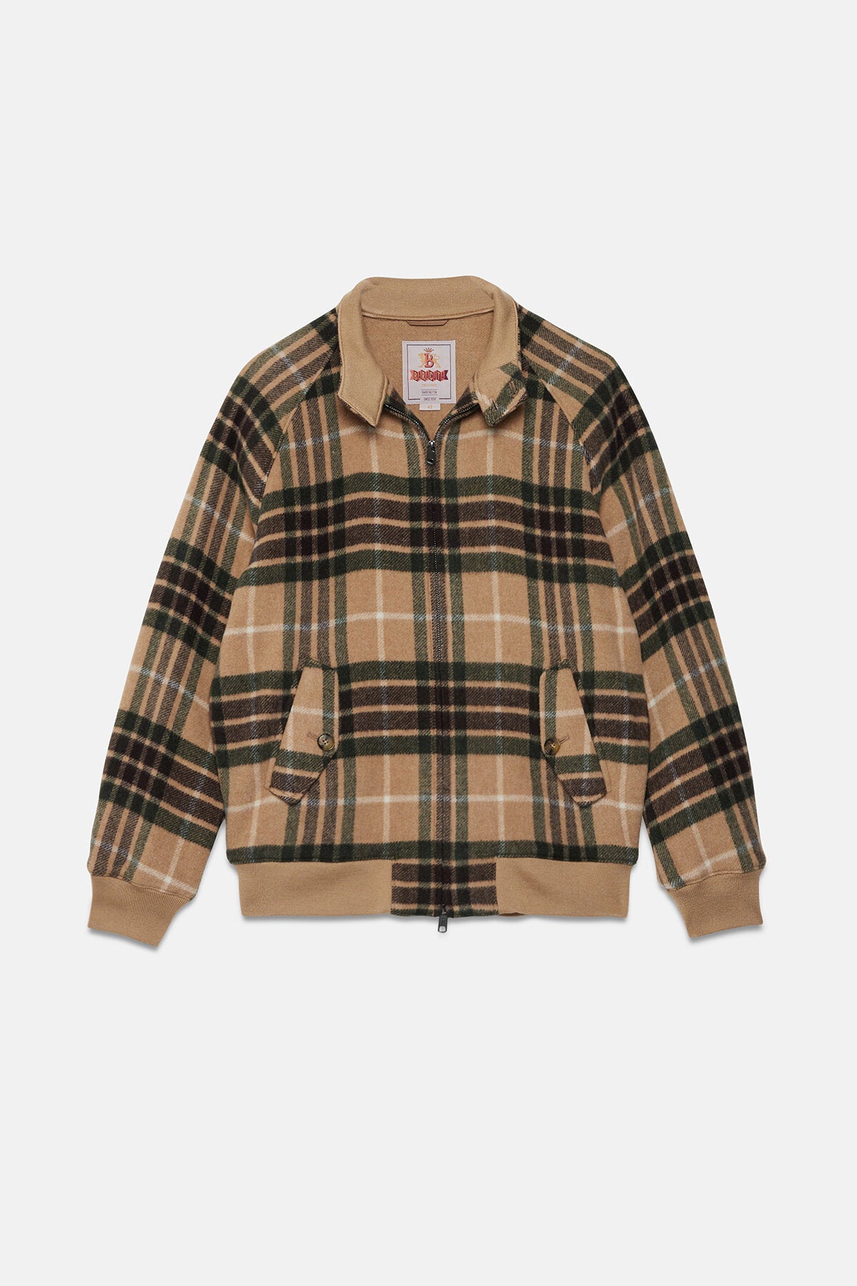 G9 Double Wool Brown Tartan Baracuta - Main Image