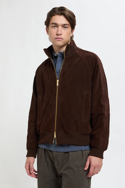 ROUGHOUT SUEDE TRACK JACKET Chocolate | Baracuta