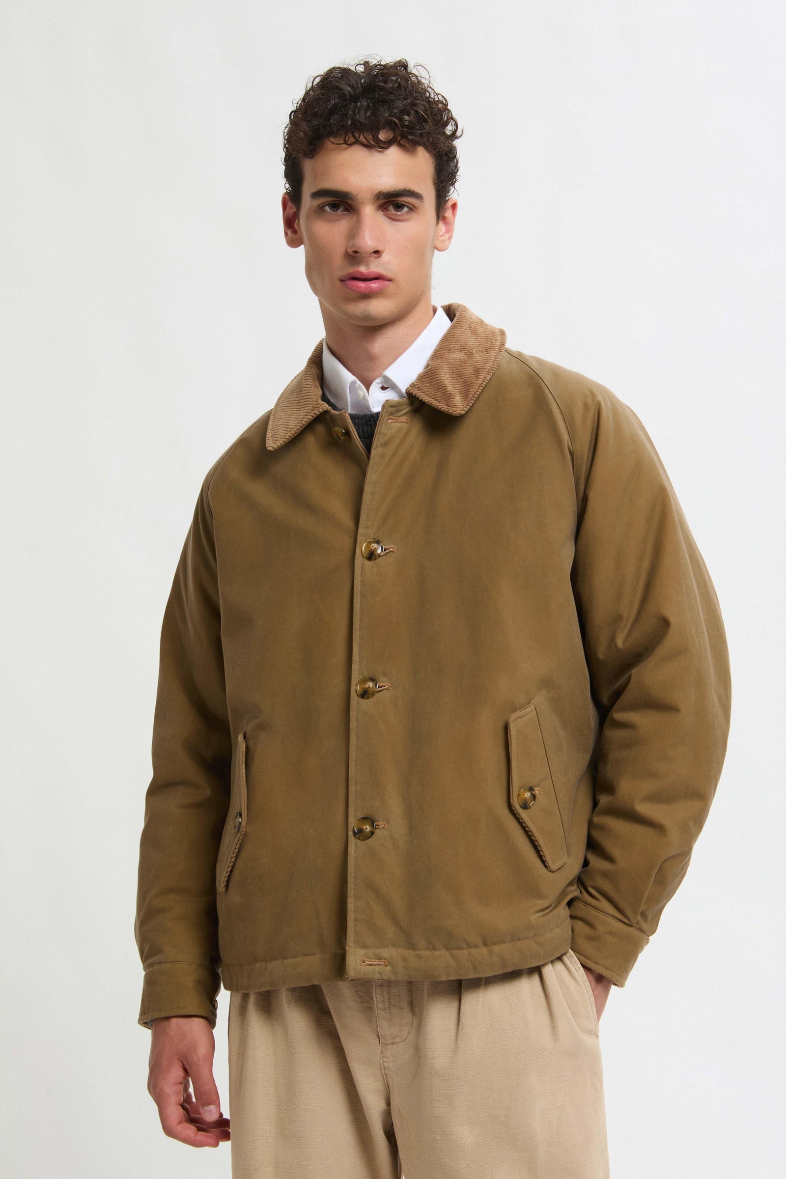 WAXED DECK JACKET Tan Baracuta