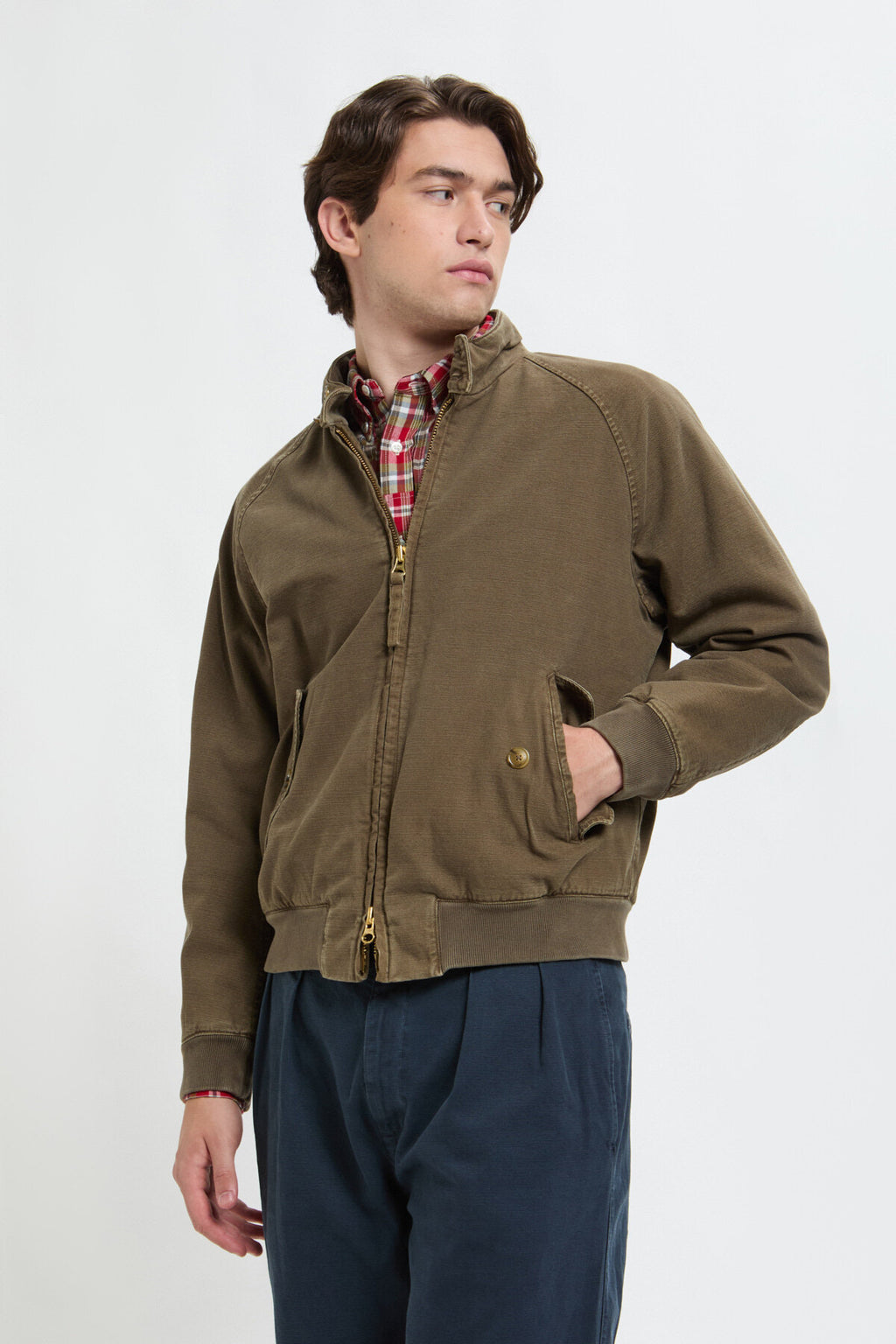 GARMENT-DYED CANVAS G9 PADDED JACKET Tarmac Green | Baracuta