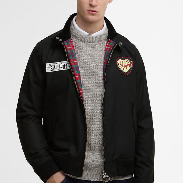BARBOUR X BARACUTA BADGED PORTON WAX JACKET Black | Baracuta