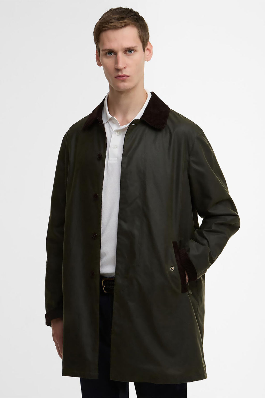 BARBOUR X BARACUTA TYNE WAXED COAT Olive | Baracuta