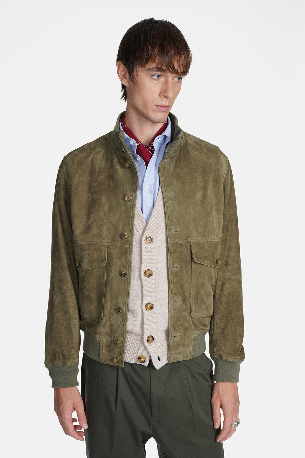Suede Blouson Lichen Green | Baracuta