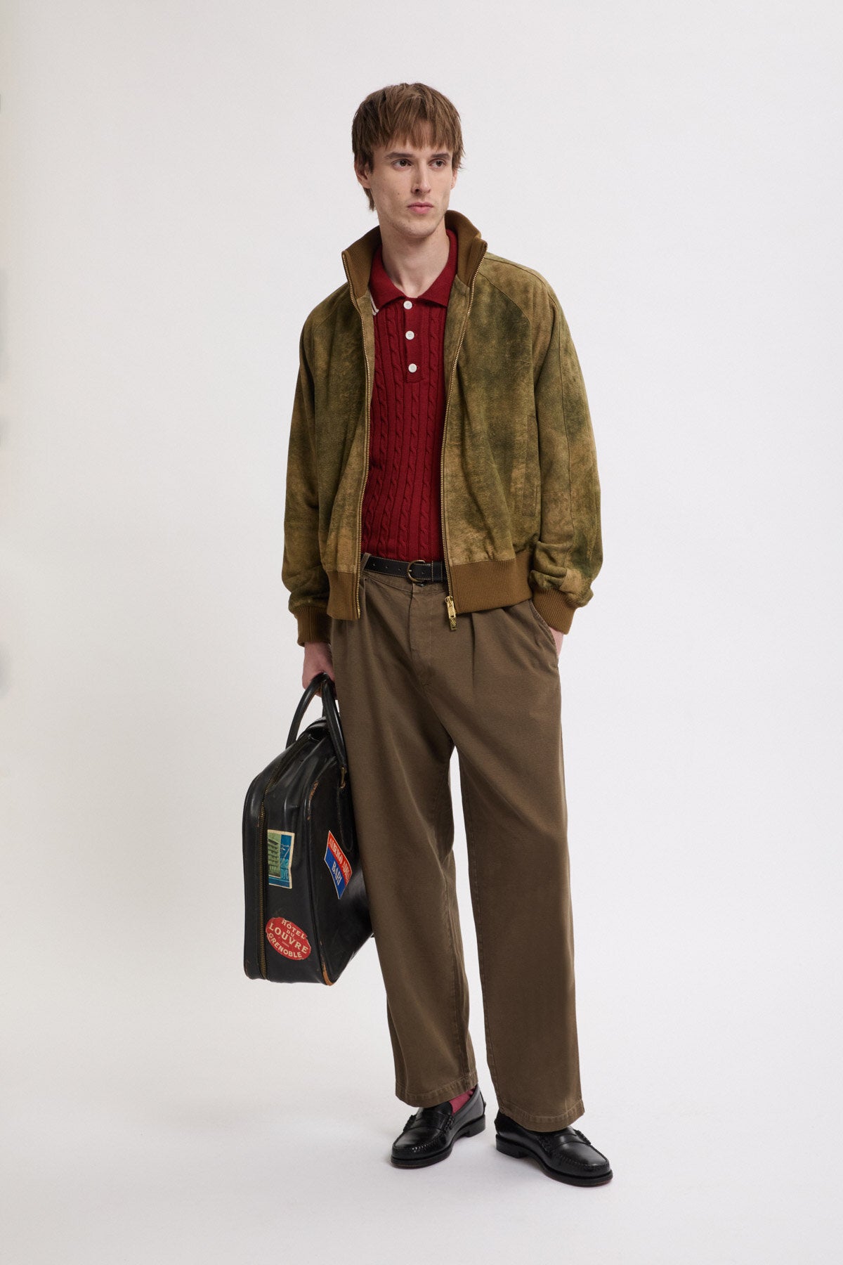 Antique Suede Track Jacket Lichen Green | Baracuta