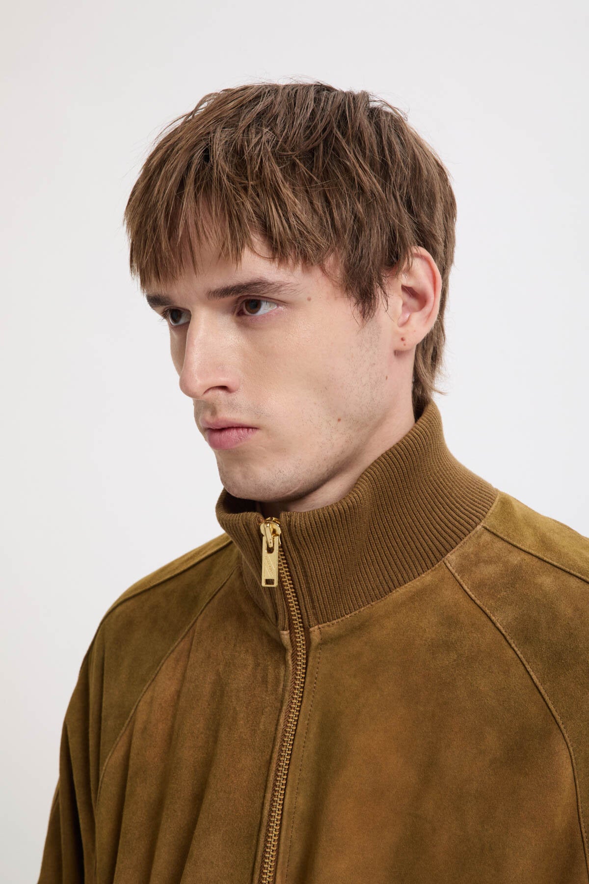 Antique Suede Track Jacket Barley Brown | Baracuta