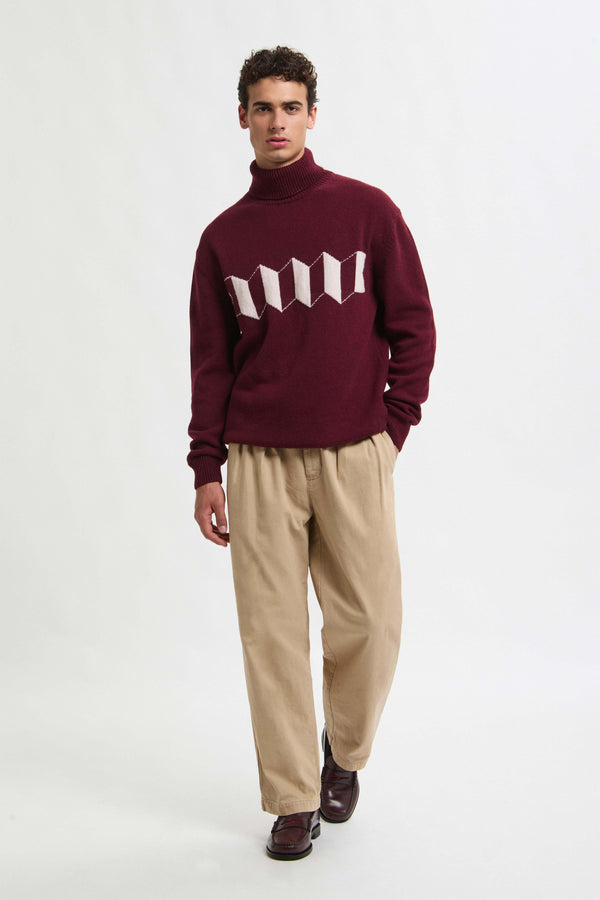 MAGLIONE A COLLO ALTO CON LOGO A FISARMONICA