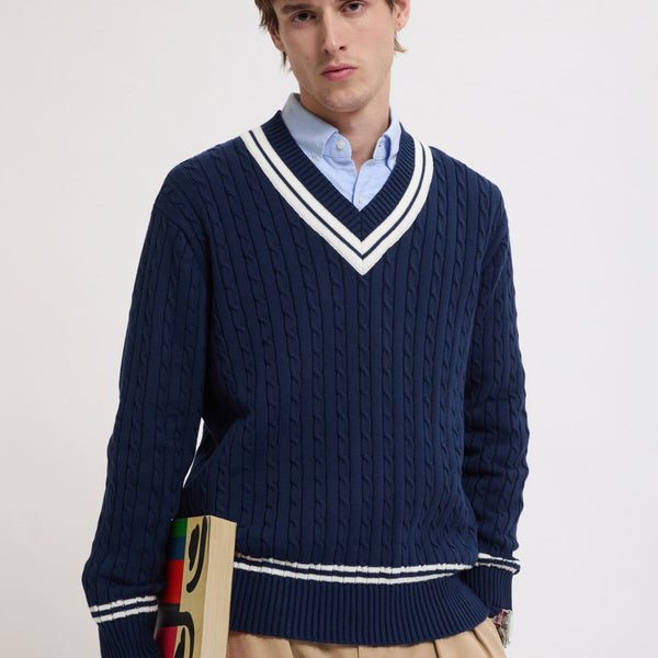 Cricket V Neck Navy | Baracuta