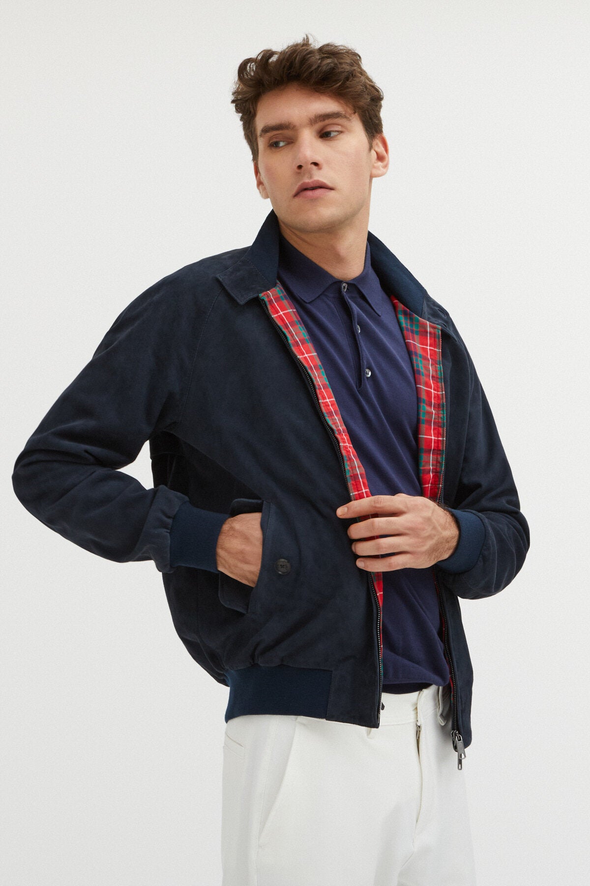 G9 Suede Navy Baracuta