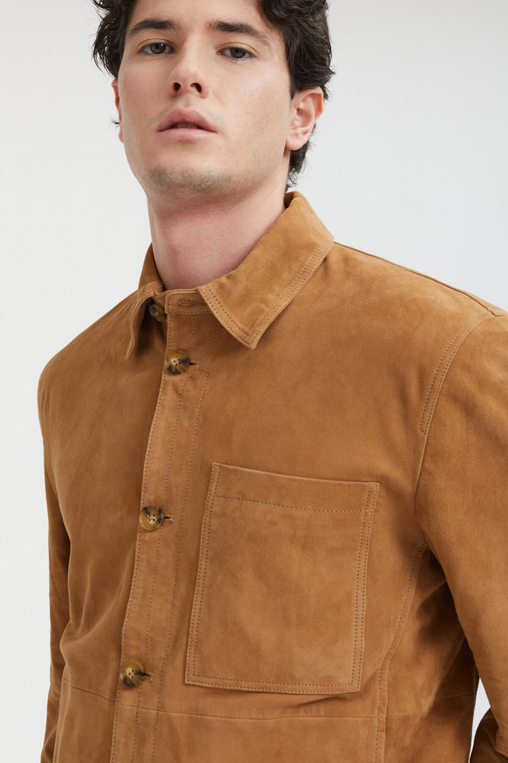 real suede over sized shirt ブラウン SUEDE SHIRT DARK BEIGE – FRAME