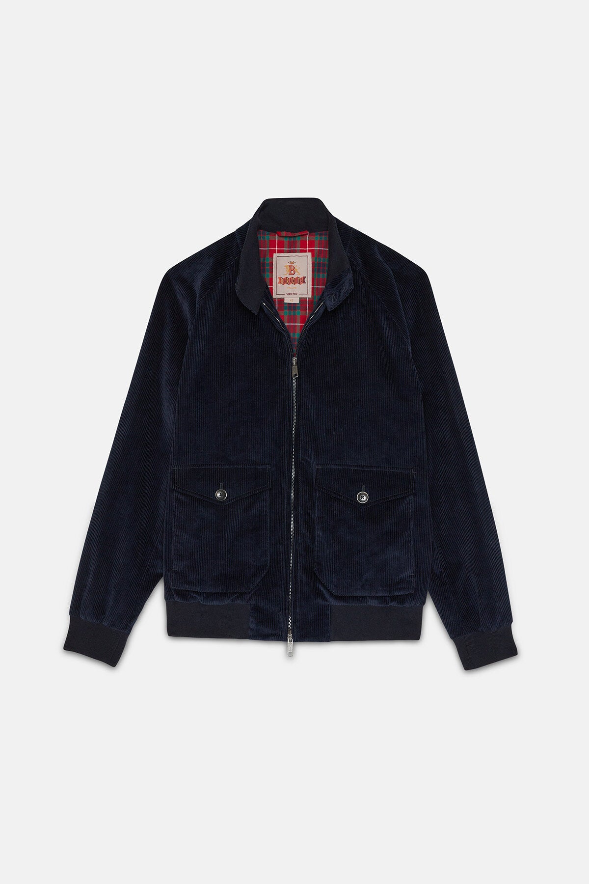 Unpadded Corduroy G9 Pocket Navy Baracuta