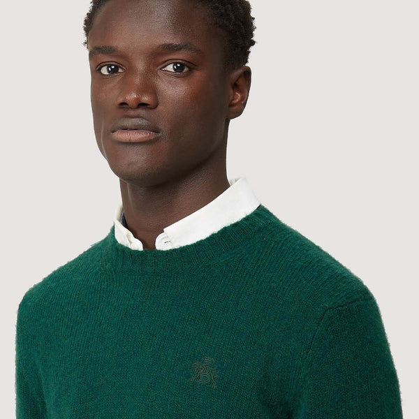 Shetland Crew Neck Forest Baracuta