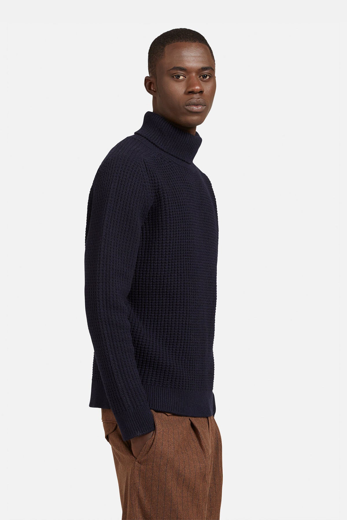 Waffle turtleneck sweater hotsell
