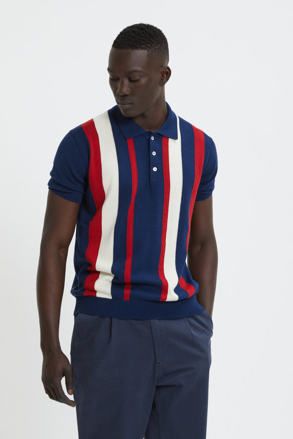 Polo rayé doublé