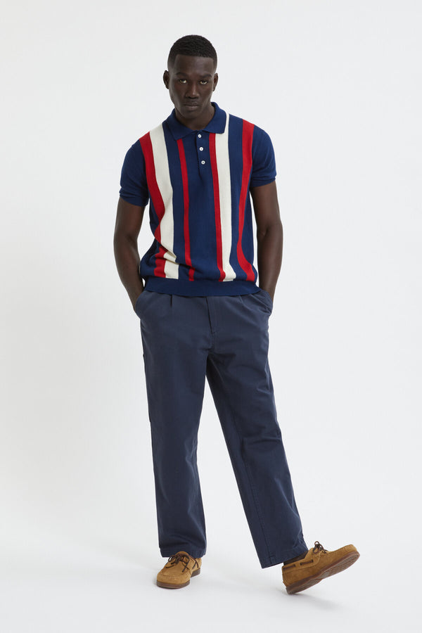 Polo rayé doublé
